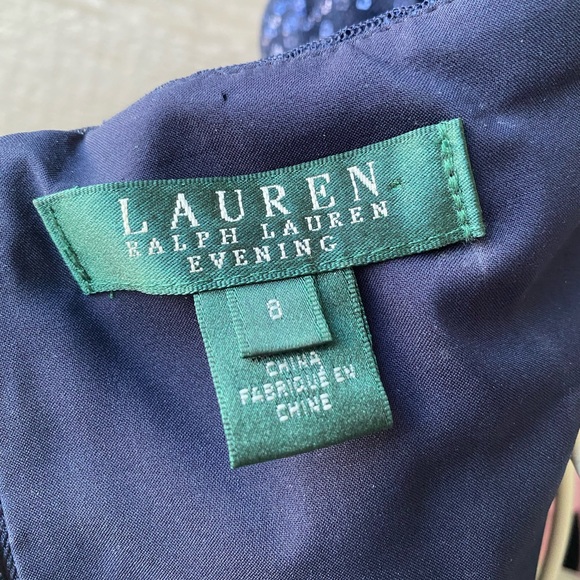 Lauren Ralph Lauren Evening Sequin Cocktail Dress Sleeveless Party Knee Length - Picture 9 of 13